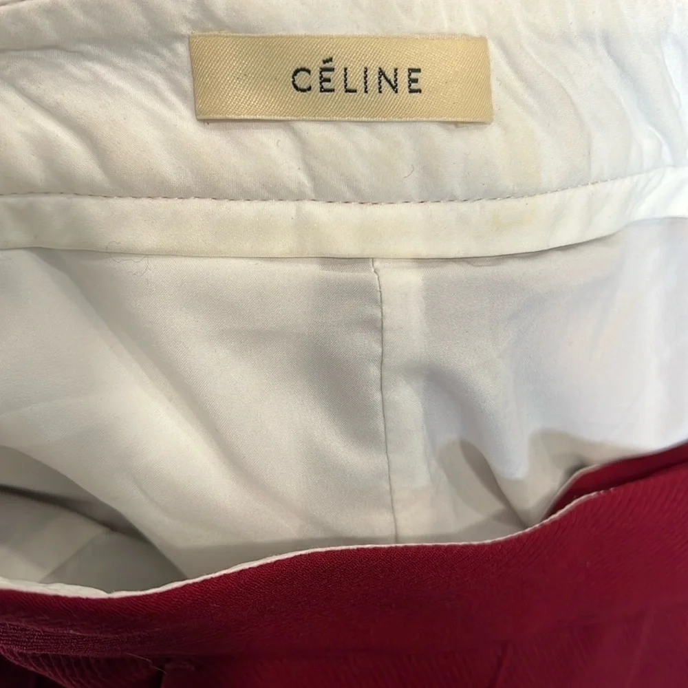 Vintage Céline Burgundy Front Pleat Trousers Size 36/4US/S